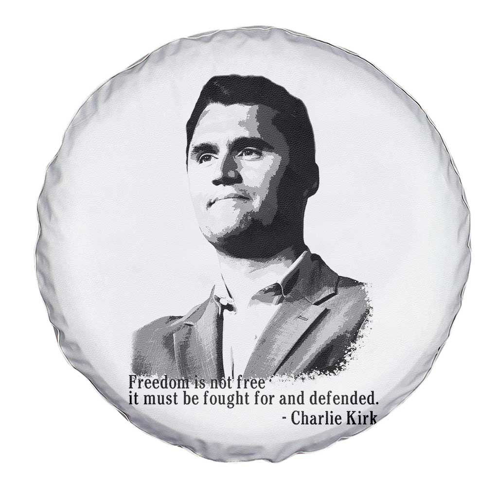 Freedom Is Not Free Spare Tire Cover Defender of Liberty Charlie Kirk Tribute - Wonder Print Shop