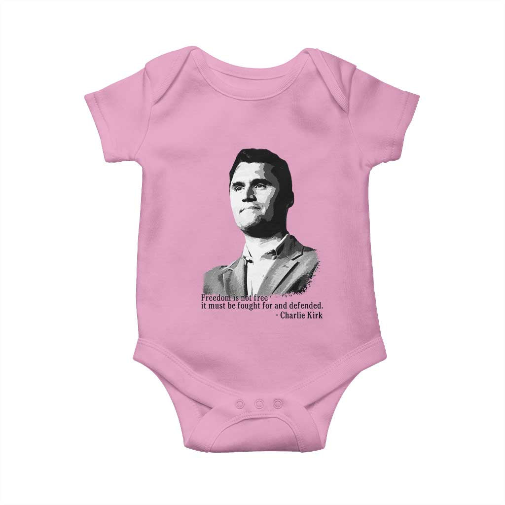 Freedom Is Not Free Baby Onesie Defender of Liberty Charlie Kirk Tribute - Wonder Print Shop