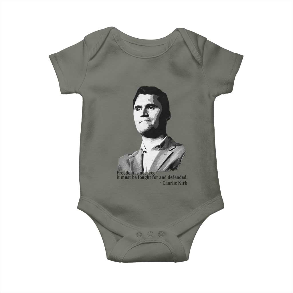 Freedom Is Not Free Baby Onesie Defender of Liberty Charlie Kirk Tribute - Wonder Print Shop