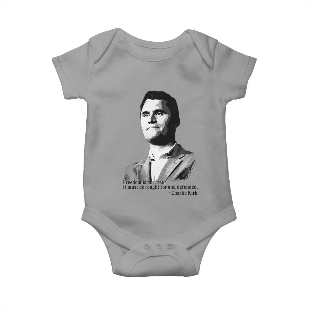 Freedom Is Not Free Baby Onesie Defender of Liberty Charlie Kirk Tribute - Wonder Print Shop