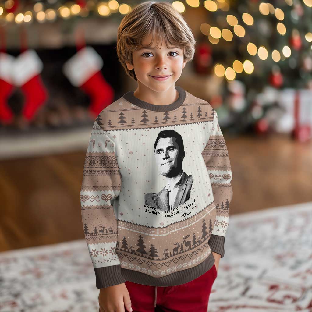 Freedom Is Not Free Ugly Christmas Sweater Defender of Liberty Charlie Kirk Tribute - Wonder Print Shop