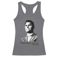 Freedom Is Not Free Racerback Tank Top Defender of Liberty Charlie Kirk Tribute - Wonder Print Shop