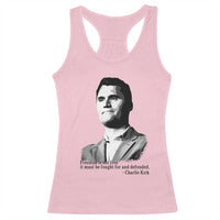 Freedom Is Not Free Racerback Tank Top Defender of Liberty Charlie Kirk Tribute - Wonder Print Shop