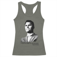 Freedom Is Not Free Racerback Tank Top Defender of Liberty Charlie Kirk Tribute - Wonder Print Shop
