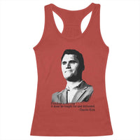 Freedom Is Not Free Racerback Tank Top Defender of Liberty Charlie Kirk Tribute - Wonder Print Shop
