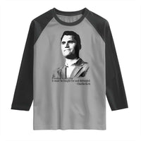 Freedom Is Not Free Raglan Shirt Defender of Liberty Charlie Kirk Tribute - Wonder Print Shop