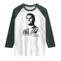 Freedom Is Not Free Raglan Shirt Defender of Liberty Charlie Kirk Tribute - Wonder Print Shop
