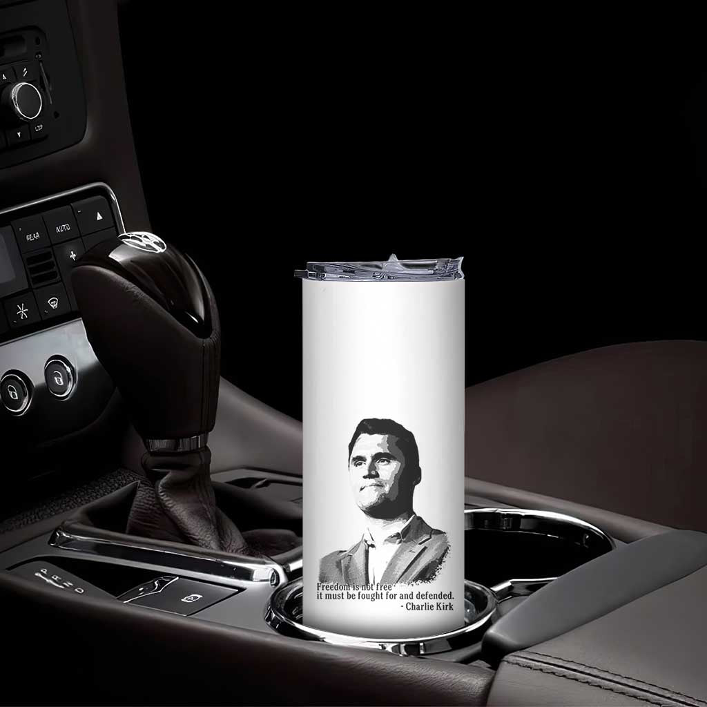 Freedom Is Not Free Skinny Tumbler Defender of Liberty Charlie Kirk Tribute - Wonder Print Shop