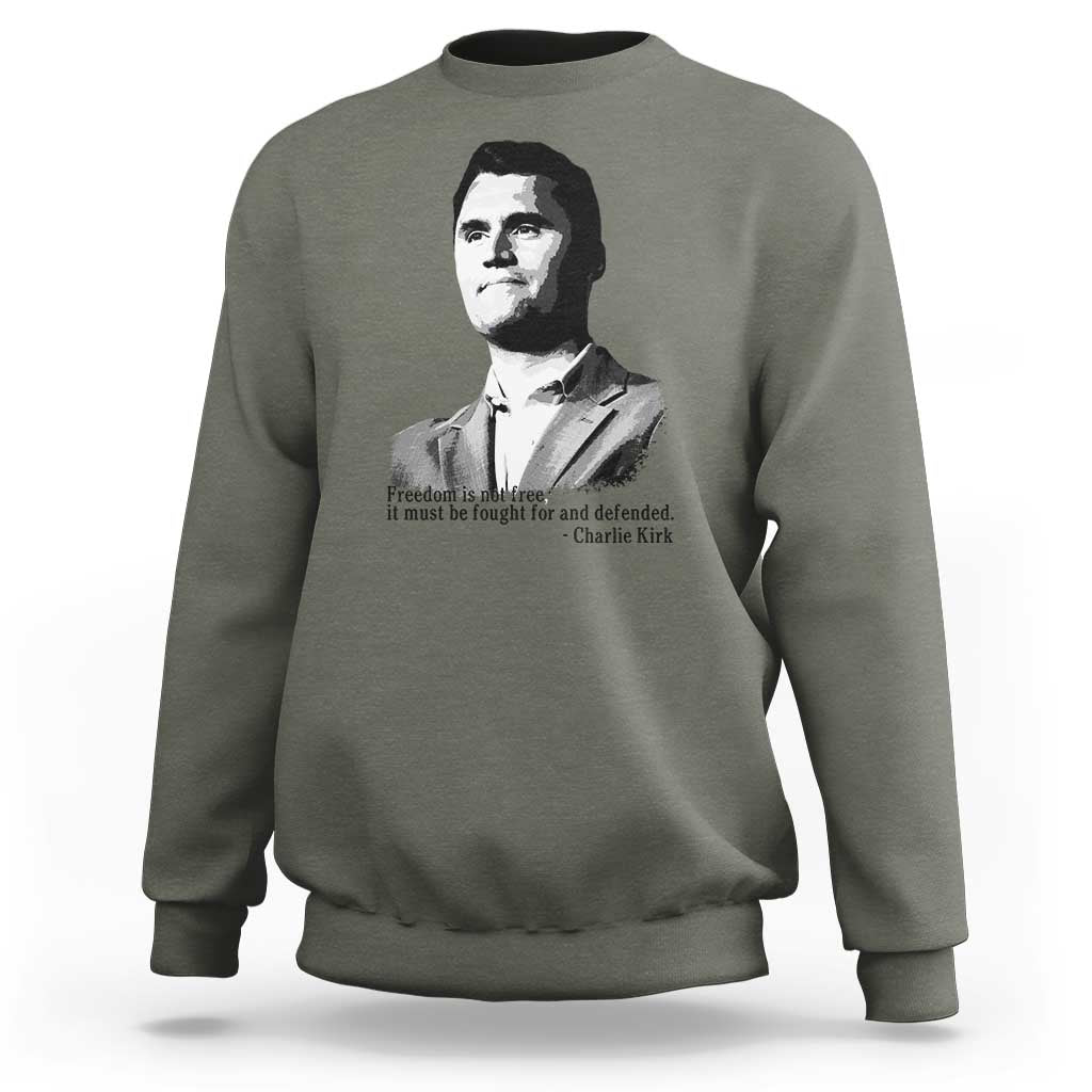 Freedom Is Not Free Sweatshirt Defender of Liberty Charlie Kirk Tribute - Wonder Print Shop