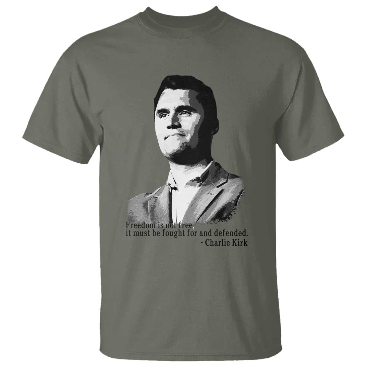 Freedom Is Not Free T Shirt Defender of Liberty Charlie Kirk Tribute - Wonder Print Shop