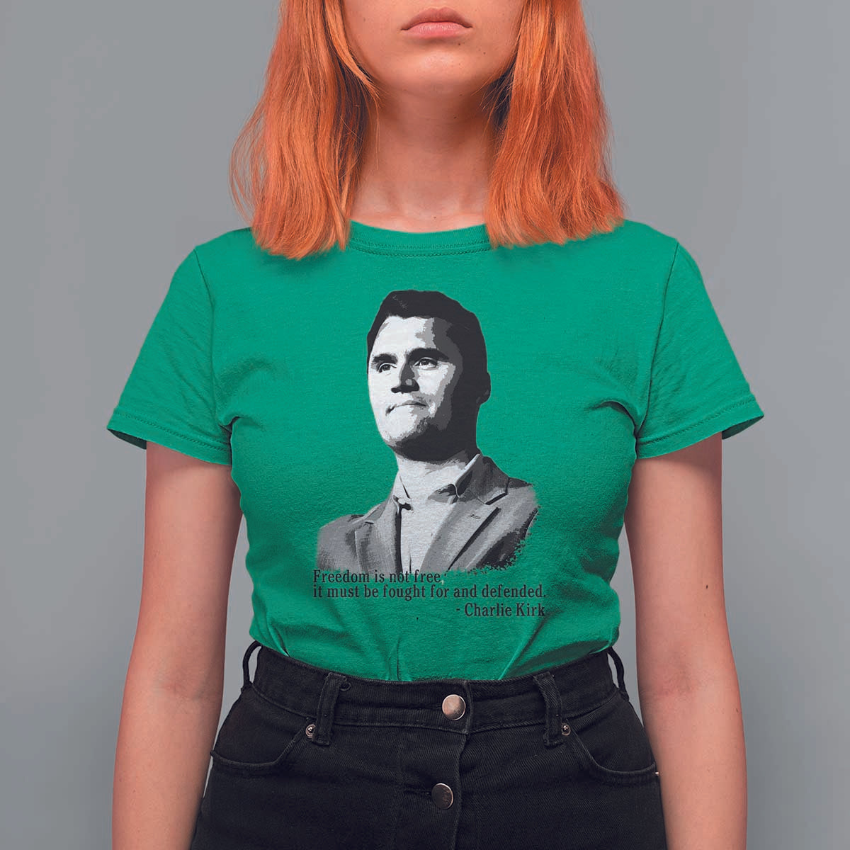 Freedom Is Not Free T Shirt For Women Defender of Liberty Charlie Kirk Tribute - Wonder Print Shop