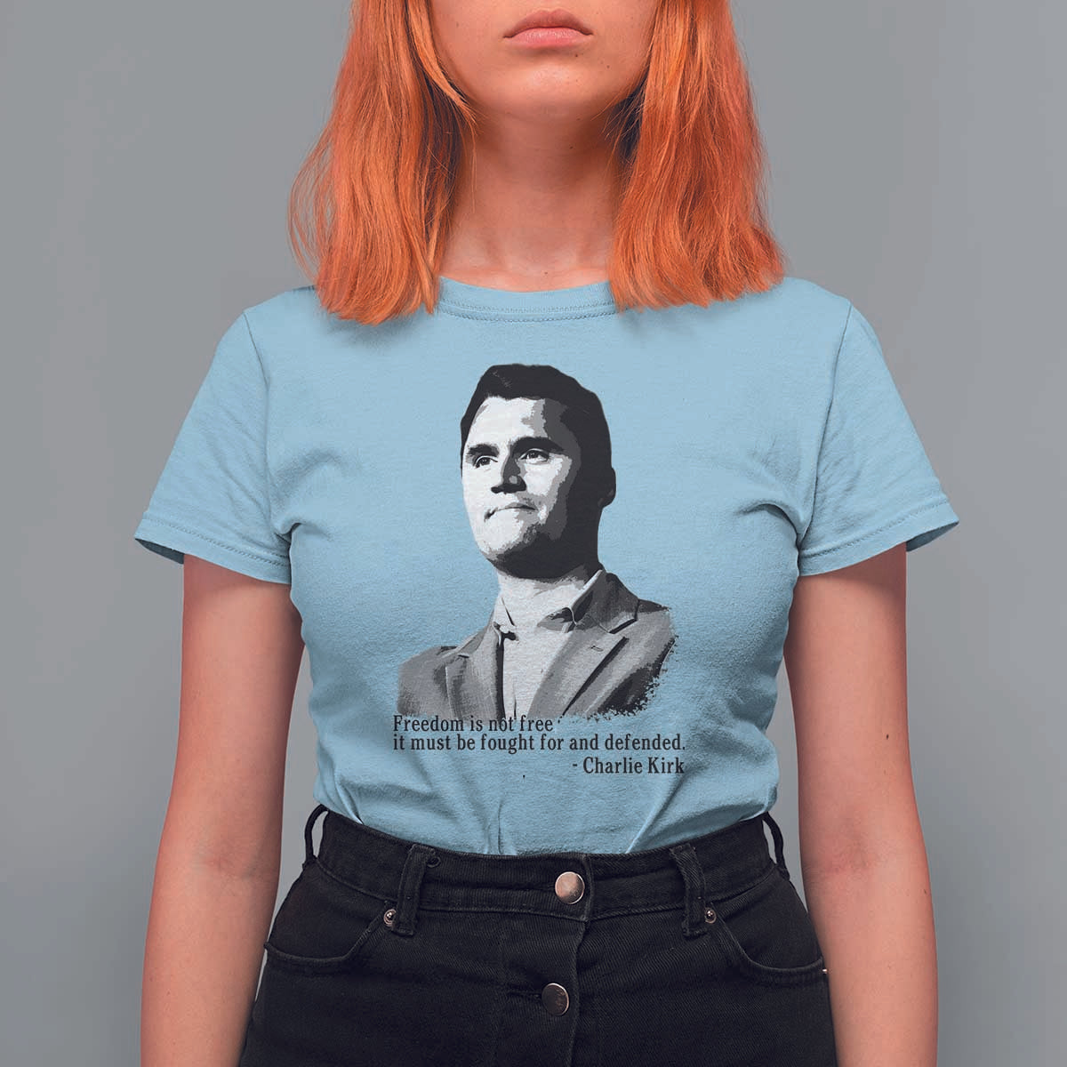 Freedom Is Not Free T Shirt For Women Defender of Liberty Charlie Kirk Tribute - Wonder Print Shop