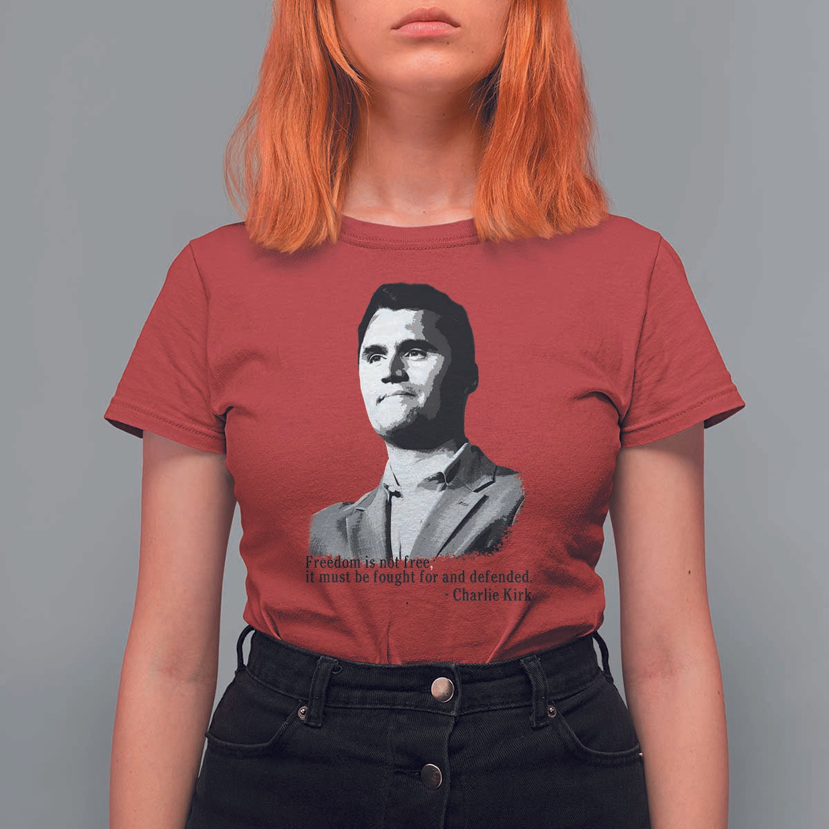 Freedom Is Not Free T Shirt For Women Defender of Liberty Charlie Kirk Tribute - Wonder Print Shop