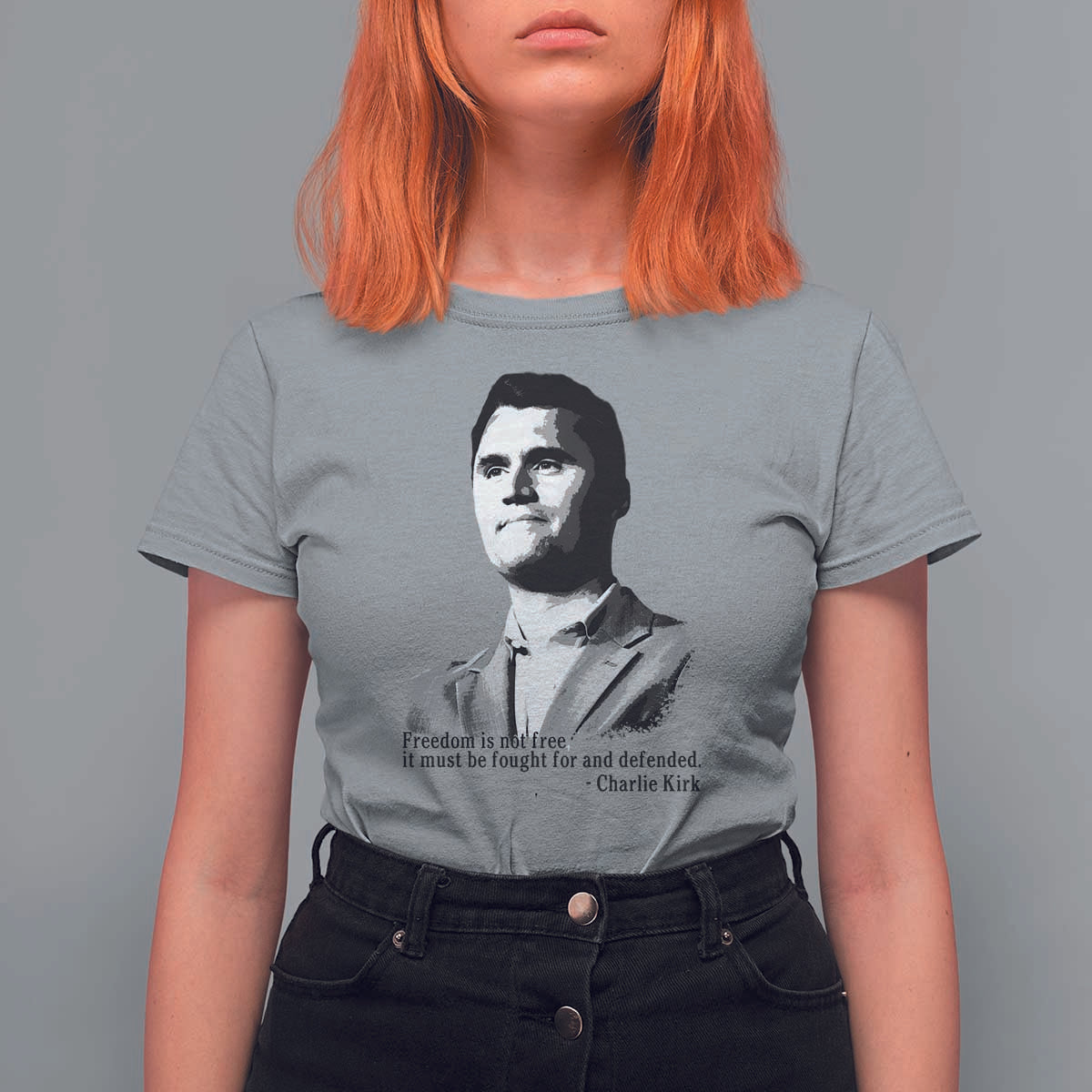 Freedom Is Not Free T Shirt For Women Defender of Liberty Charlie Kirk Tribute - Wonder Print Shop