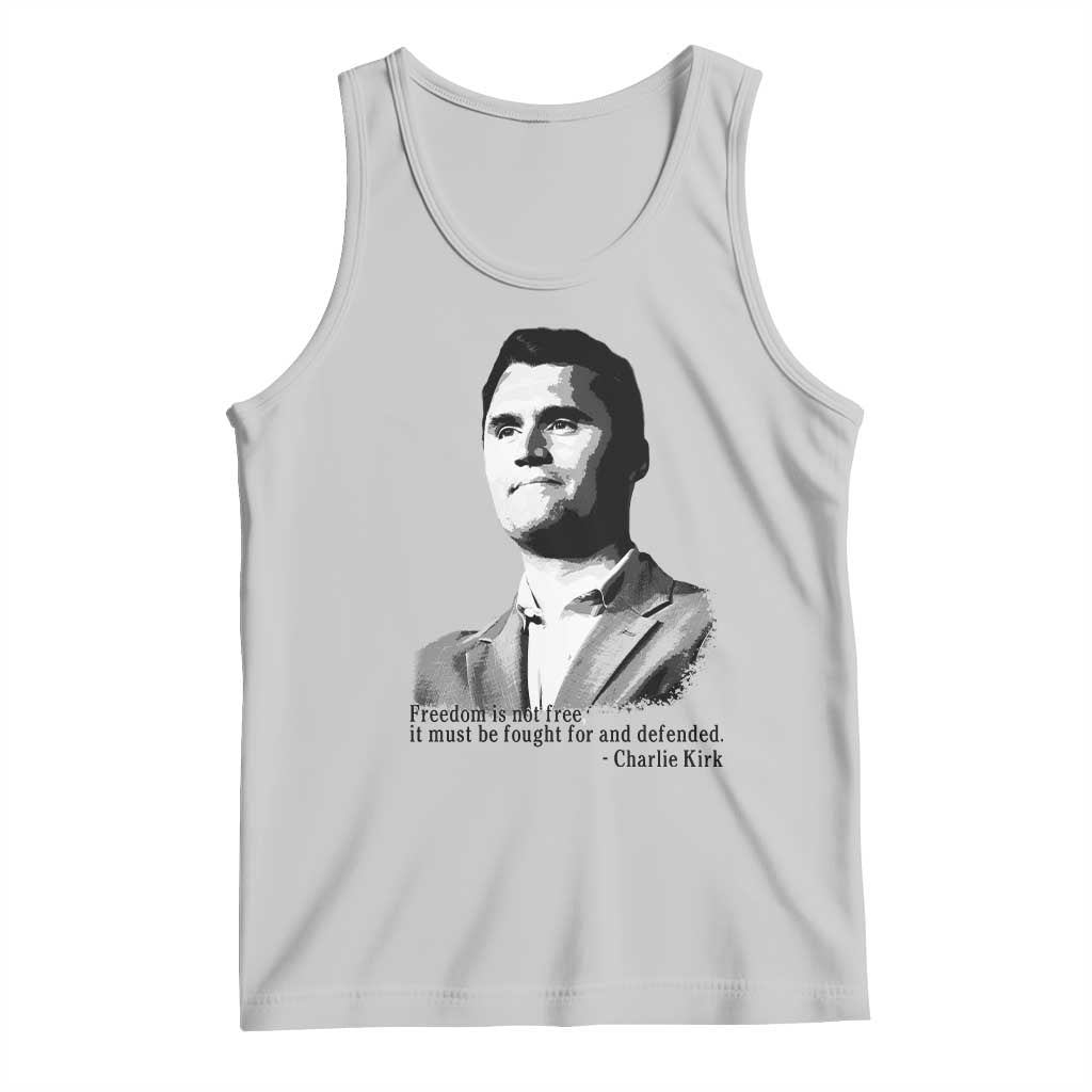 Freedom Is Not Free Tank Top Defender of Liberty Charlie Kirk Tribute - Wonder Print Shop