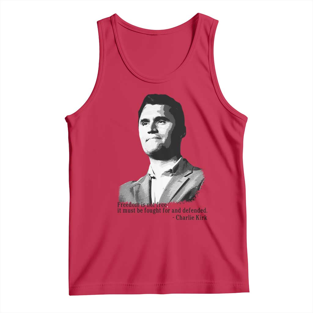 Freedom Is Not Free Tank Top Defender of Liberty Charlie Kirk Tribute - Wonder Print Shop
