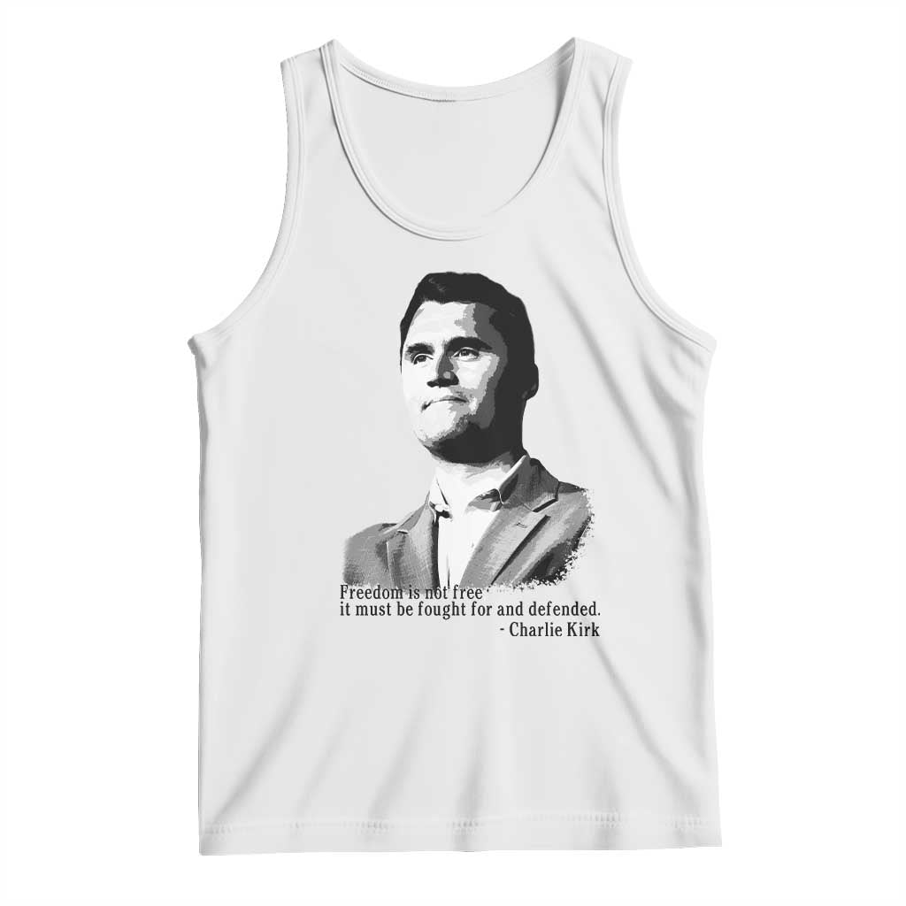 Freedom Is Not Free Tank Top Defender of Liberty Charlie Kirk Tribute - Wonder Print Shop