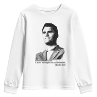 Freedom Is Not Free Youth Sweatshirt Defender of Liberty Charlie Kirk Tribute - Wonder Print Shop