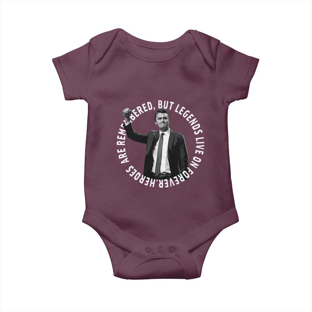 Legends Live Forever Tribute Baby Onesie Charlie Kirk Legacy Remembrance - Wonder Print Shop