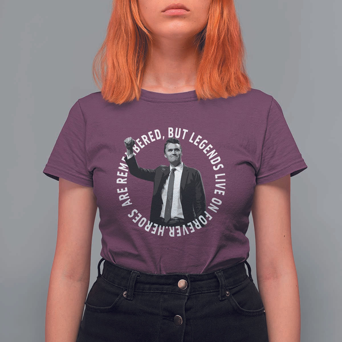Legends Live Forever Tribute T Shirt For Women Charlie Kirk Legacy Remembrance - Wonder Print Shop