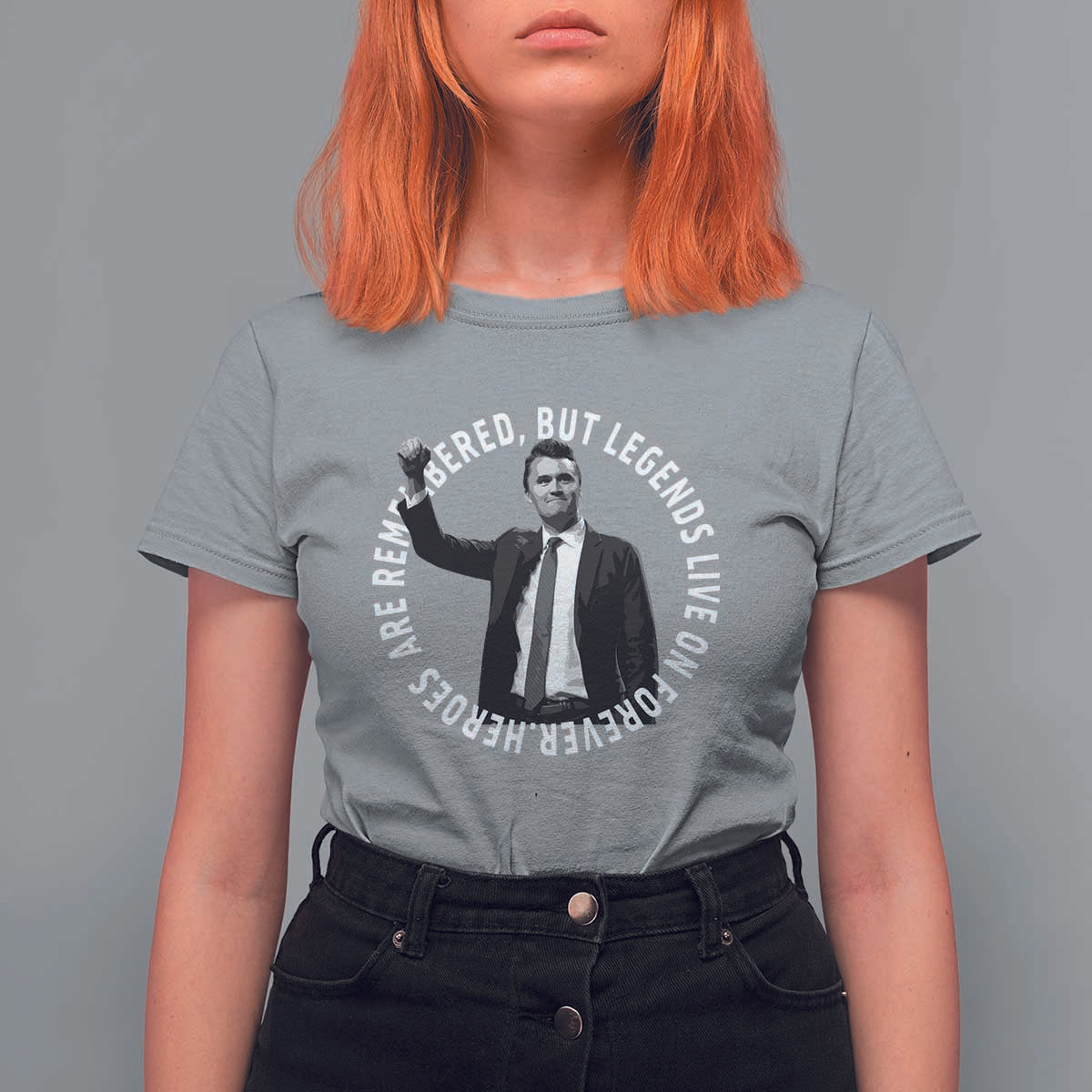 Legends Live Forever Tribute T Shirt For Women Charlie Kirk Legacy Remembrance - Wonder Print Shop