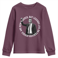 Legends Live Forever Tribute Youth Sweatshirt Charlie Kirk Legacy Remembrance - Wonder Print Shop