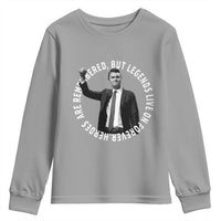 Legends Live Forever Tribute Youth Sweatshirt Charlie Kirk Legacy Remembrance - Wonder Print Shop