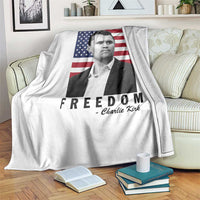 Never Surrender Freedom Throw Blanket Patriotic Charlie Kirk Tribute American Flag - Wonder Print Shop