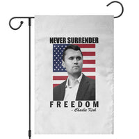 Never Surrender Freedom Garden Flag Patriotic Charlie Kirk Tribute American Flag - Wonder Print Shop