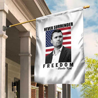 Never Surrender Freedom Garden Flag Patriotic Charlie Kirk Tribute American Flag - Wonder Print Shop