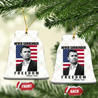 Never Surrender Freedom Ceramic Ornament Patriotic Charlie Kirk Tribute American Flag - Wonder Print Shop