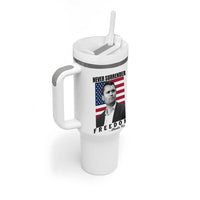 Never Surrender Freedom Tumbler With Handle Patriotic Charlie Kirk Tribute American Flag - Wonder Print Shop