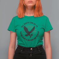Christian Faith Patriotic T Shirt For Women Death Deliver The Believer To Jesus American Eagle Graphic - Wonder Print Shop
