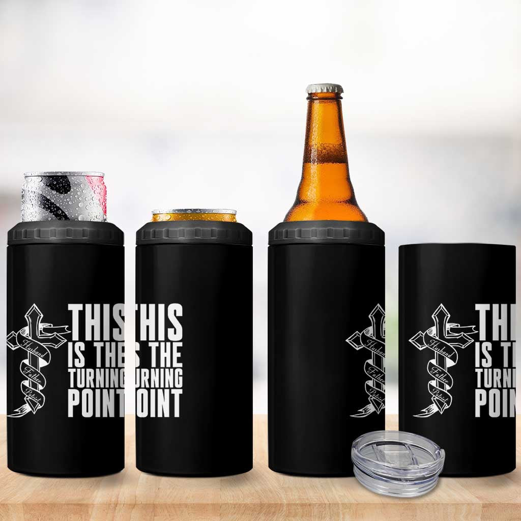 This is the Turning Point 4 in 1 Can Cooler Tumbler Husband Father Patriot Charlie Kirk Tribute Christian Faith - Wonder Print Shop