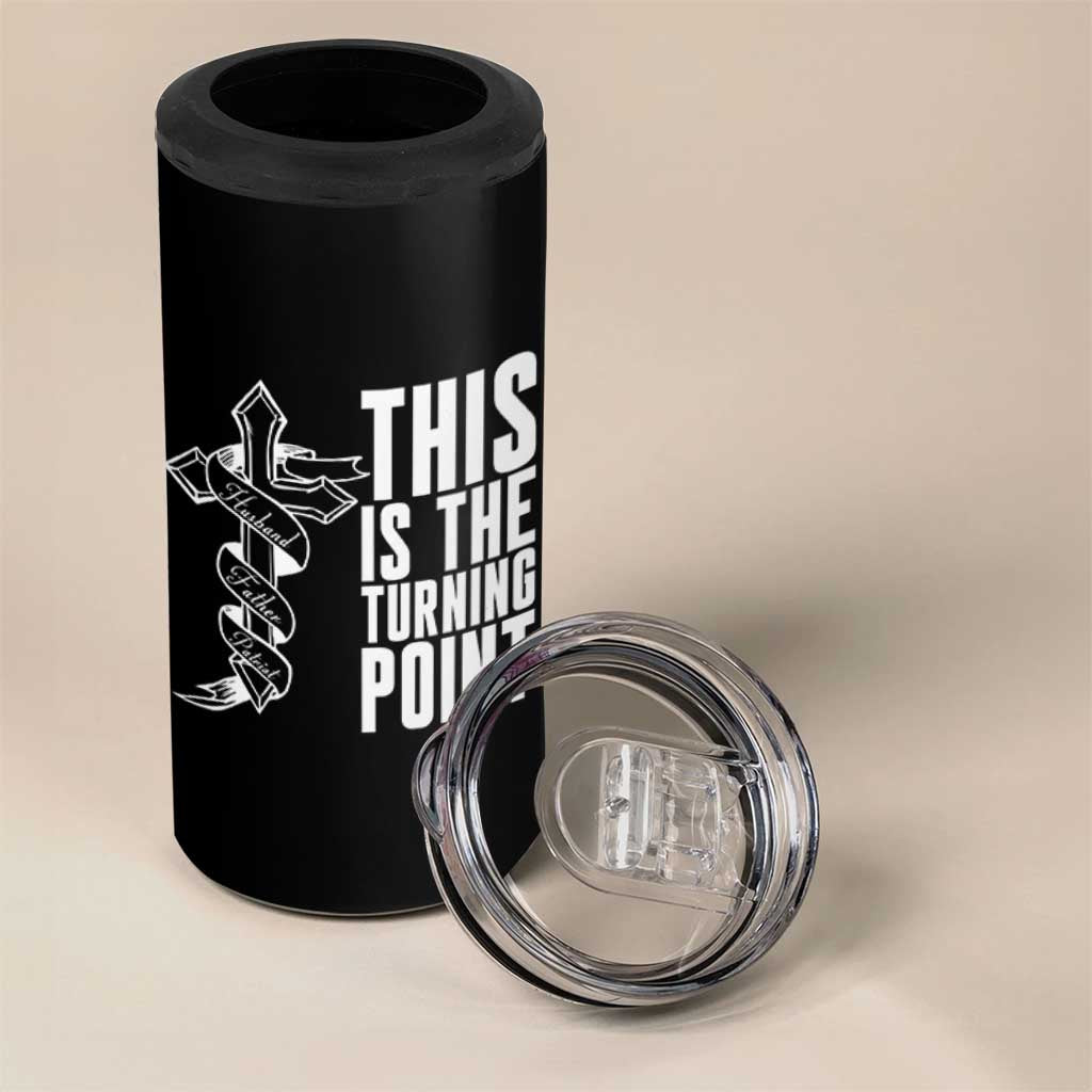 This is the Turning Point 4 in 1 Can Cooler Tumbler Husband Father Patriot Charlie Kirk Tribute Christian Faith - Wonder Print Shop