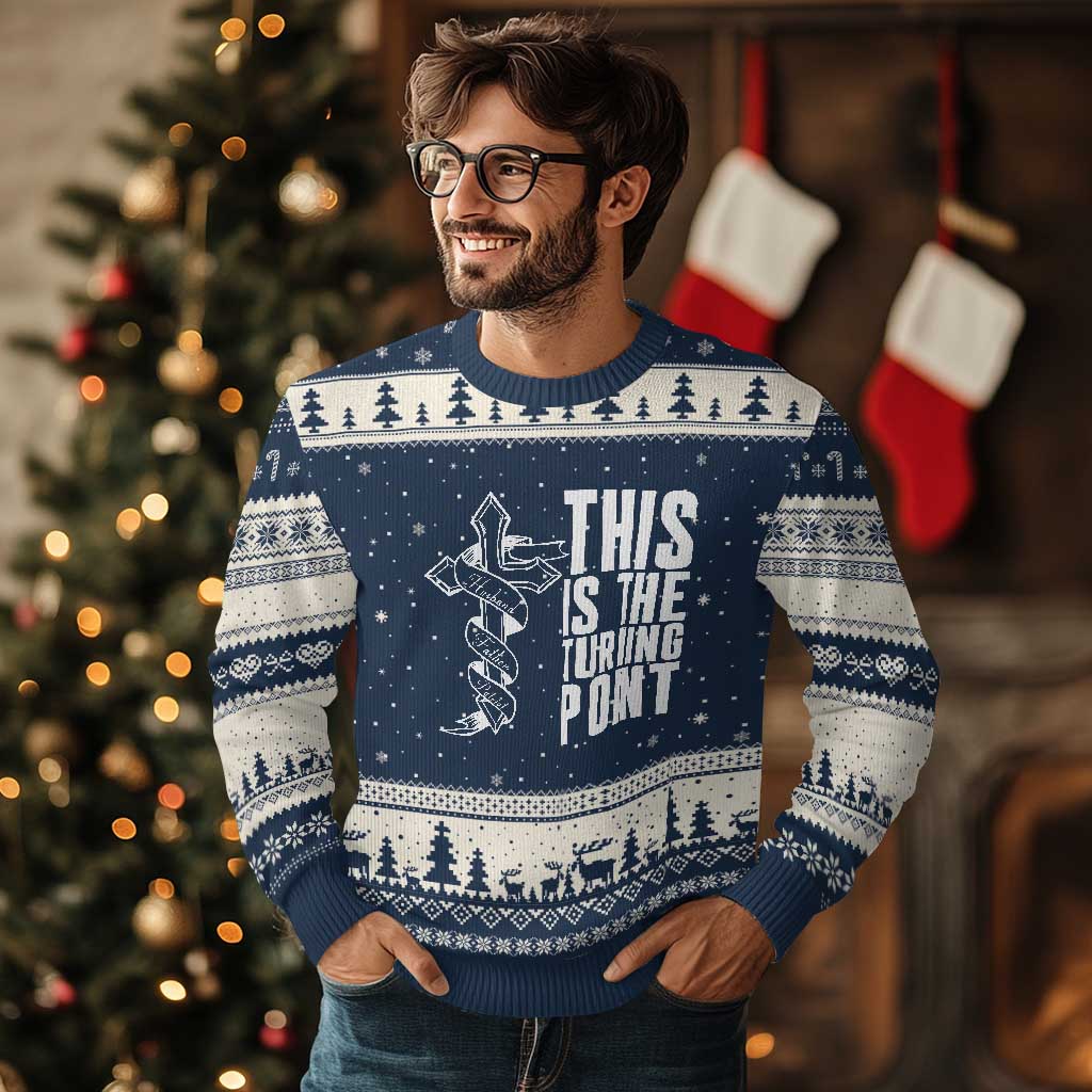 This is the Turning Point Ugly Christmas Sweater Husband Father Patriot Charlie Kirk Tribute Christian Faith - Wonder Print Shop