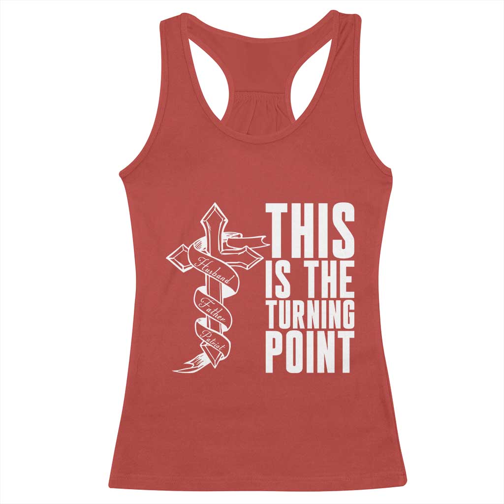 This is the Turning Point Racerback Tank Top Husband Father Patriot Charlie Kirk Tribute Christian Faith - Wonder Print Shop