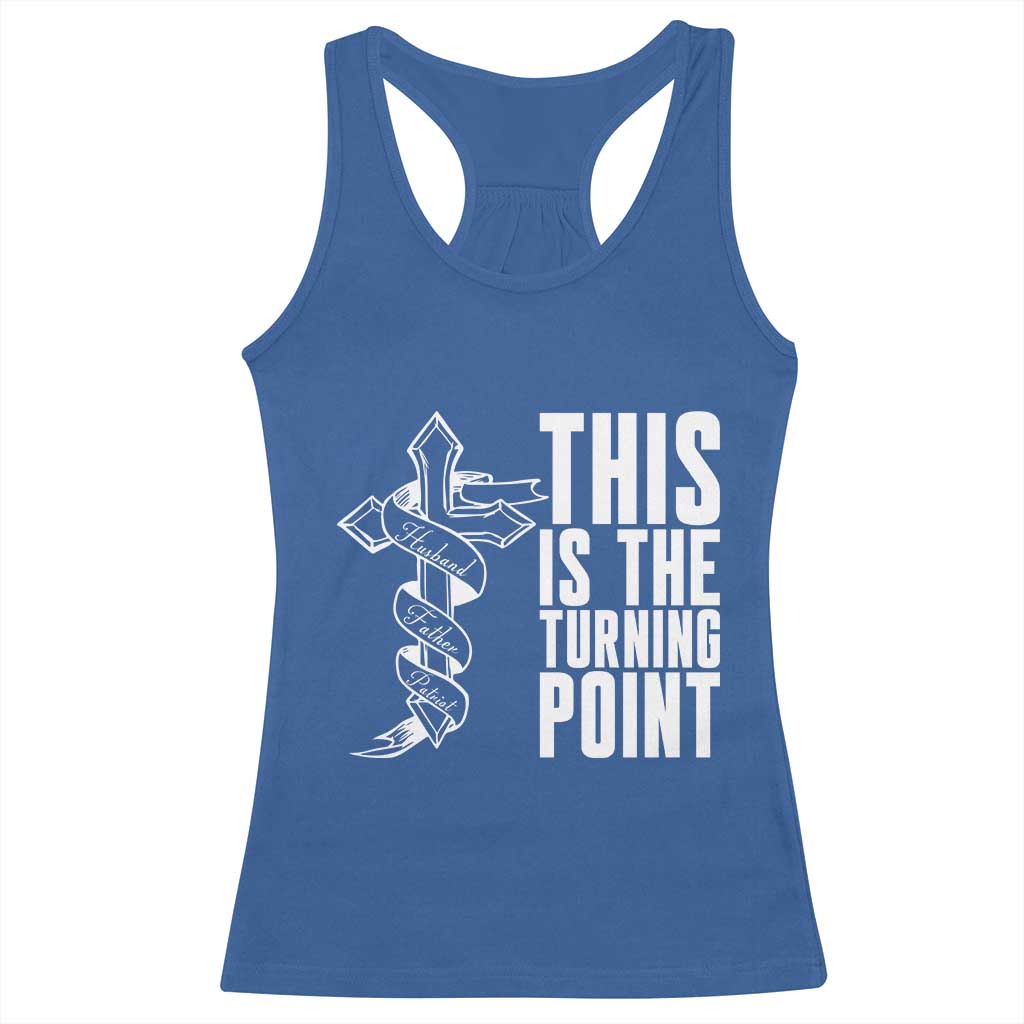 This is the Turning Point Racerback Tank Top Husband Father Patriot Charlie Kirk Tribute Christian Faith - Wonder Print Shop