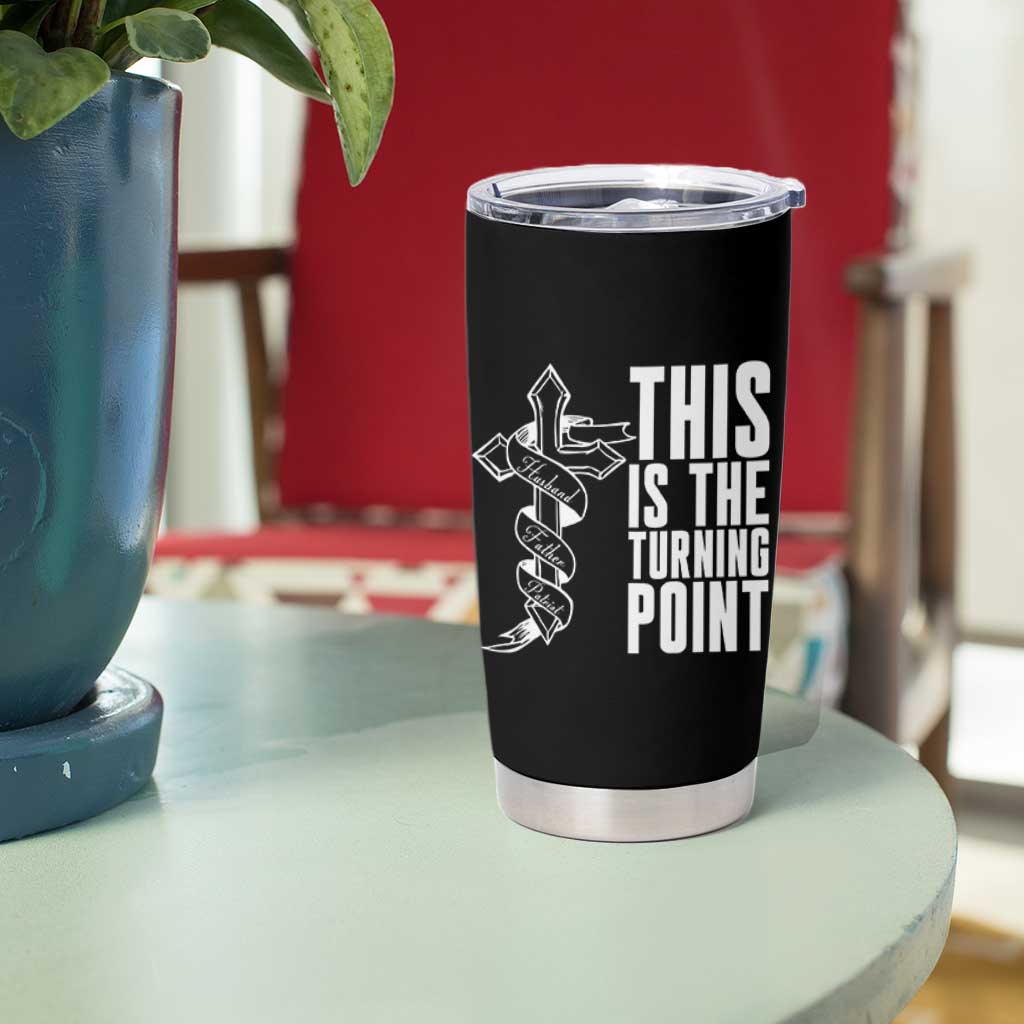 This is the Turning Point Tumbler Cup Husband Father Patriot Charlie Kirk Tribute Christian Faith - Wonder Print Shop