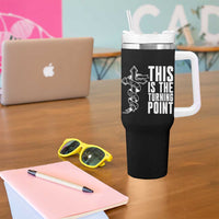 This is the Turning Point Tumbler With Handle Husband Father Patriot Charlie Kirk Tribute Christian Faith - Wonder Print Shop