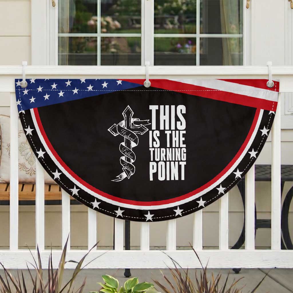 This is the Turning Point Patriotic Fan Flag Husband Father Patriot Charlie Kirk Tribute Christian Faith