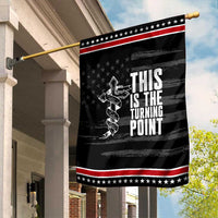 This is the Turning Point Garden Flag Husband Father Patriot Charlie Kirk Tribute Christian Faith