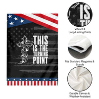 This is the Turning Point Garden Flag Husband Father Patriot Charlie Kirk Tribute Christian Faith