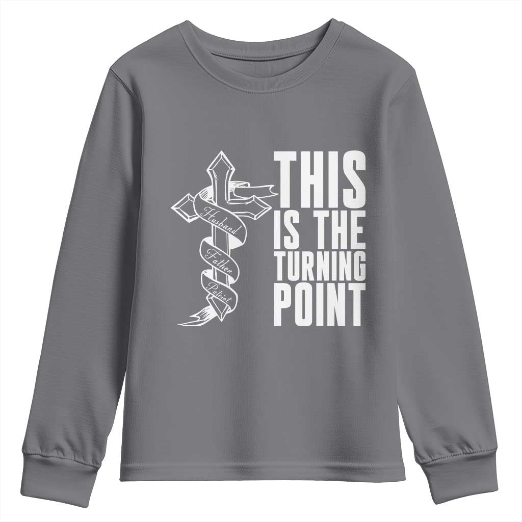 This is the Turning Point Youth Sweatshirt Husband Father Patriot Charlie Kirk Tribute Christian Faith - Wonder Print Shop