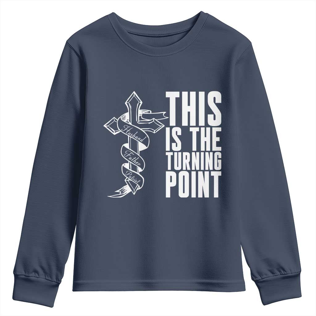 This is the Turning Point Youth Sweatshirt Husband Father Patriot Charlie Kirk Tribute Christian Faith - Wonder Print Shop