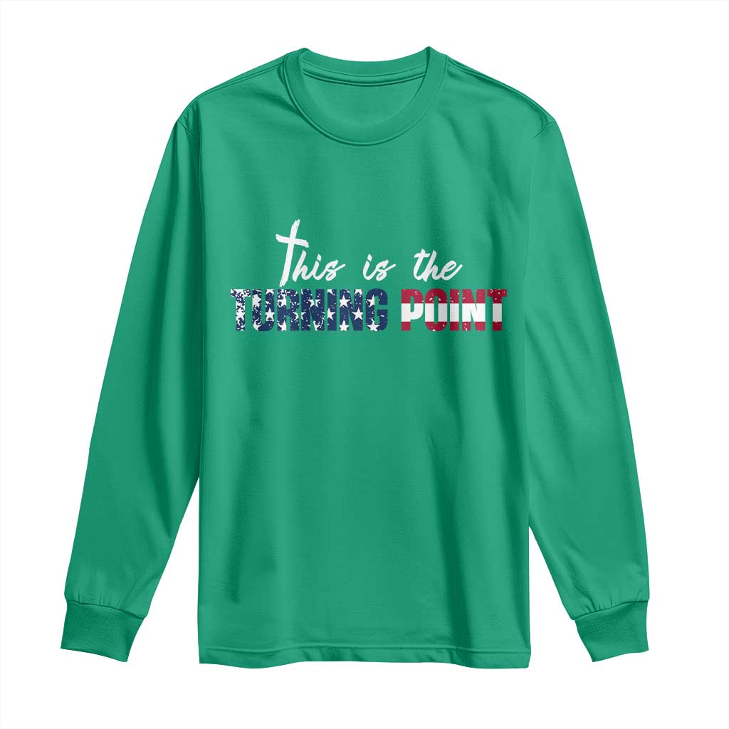 This is The Turning Point Long Sleeve Shirt Patriotic American Flag Graphic - Wonder Print Shop