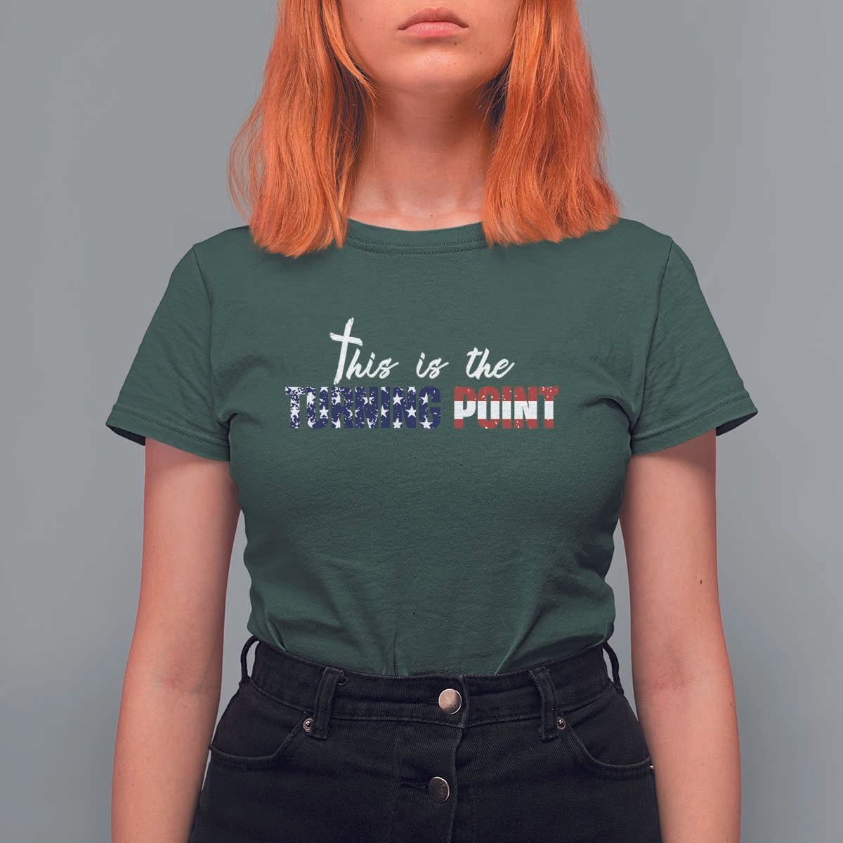 This is The Turning Point T Shirt For Women Patriotic American Flag Graphic - Wonder Print Shop