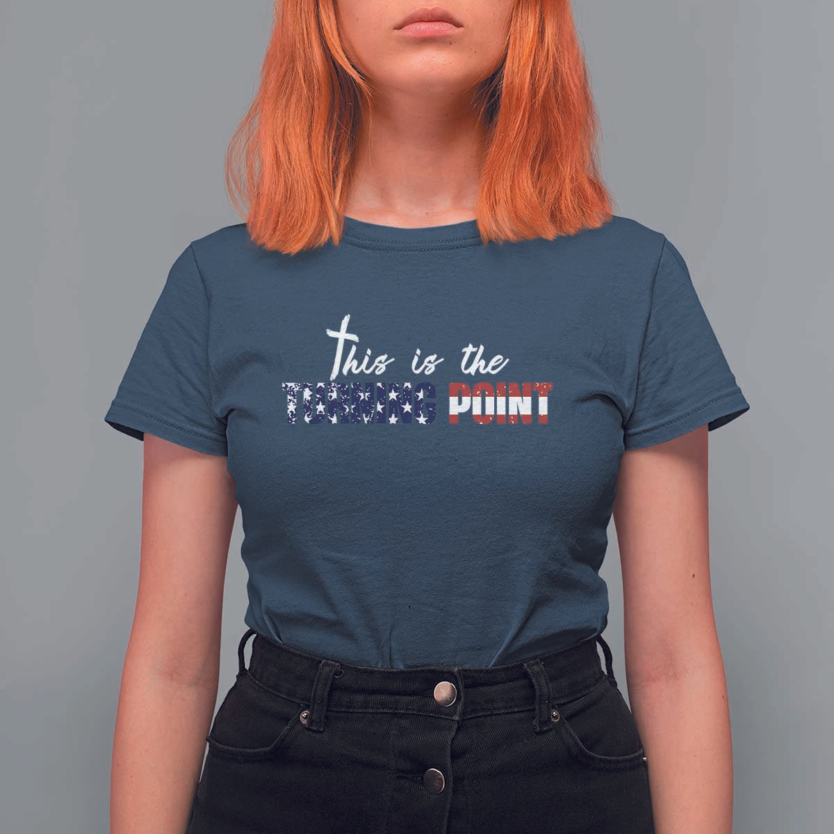 This is The Turning Point T Shirt For Women Patriotic American Flag Graphic - Wonder Print Shop