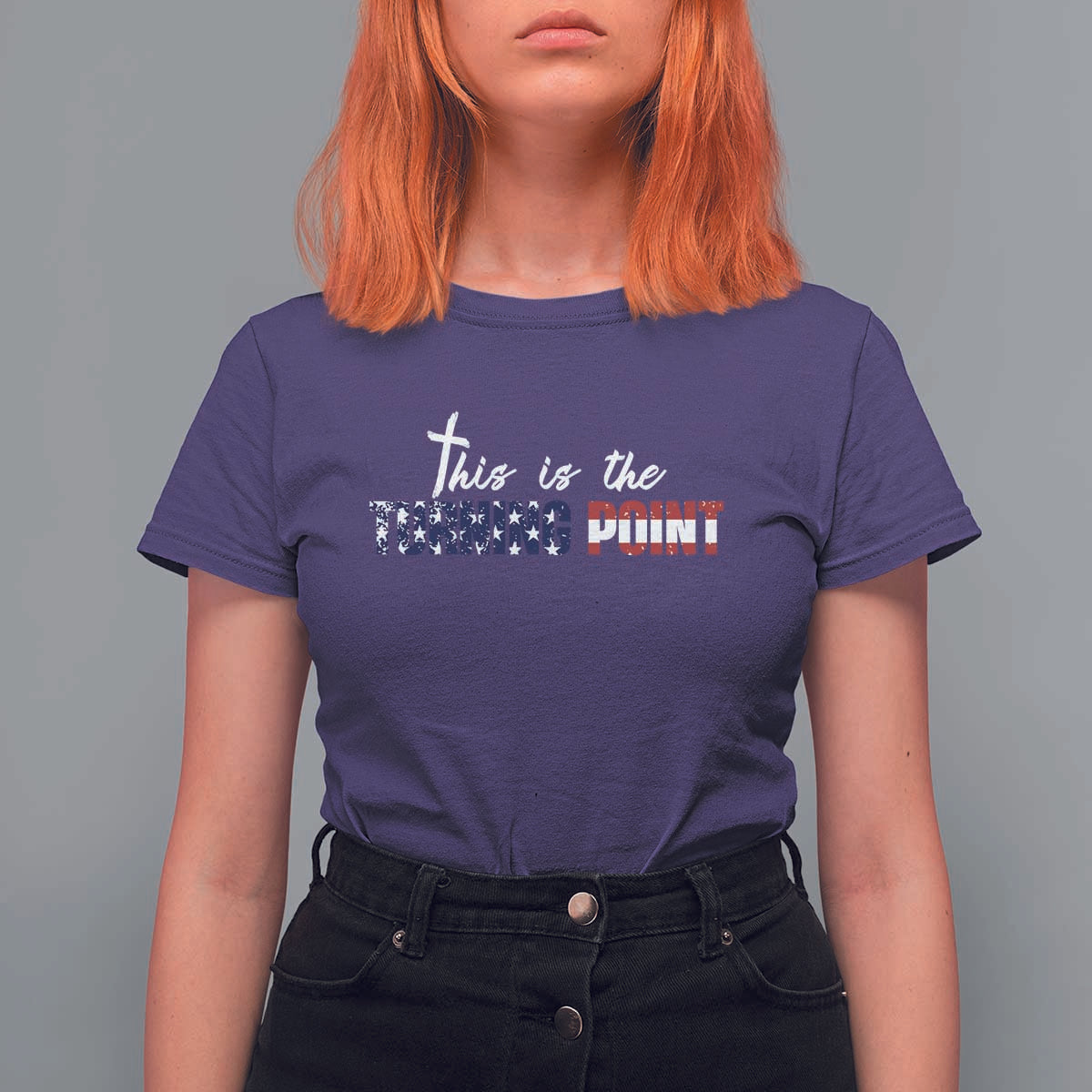 This is The Turning Point T Shirt For Women Patriotic American Flag Graphic - Wonder Print Shop