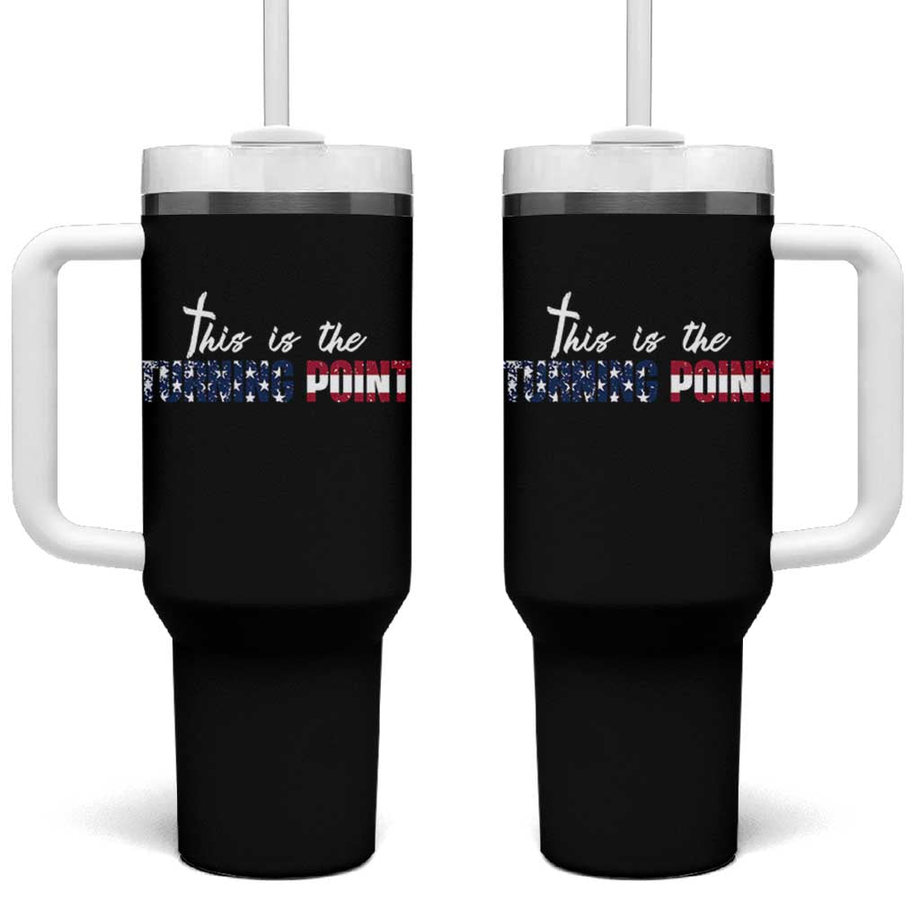 This is The Turning Point Tumbler With Handle Patriotic American Flag Graphic - Wonder Print Shop